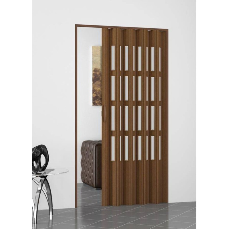 Porta a soffietto con vetri