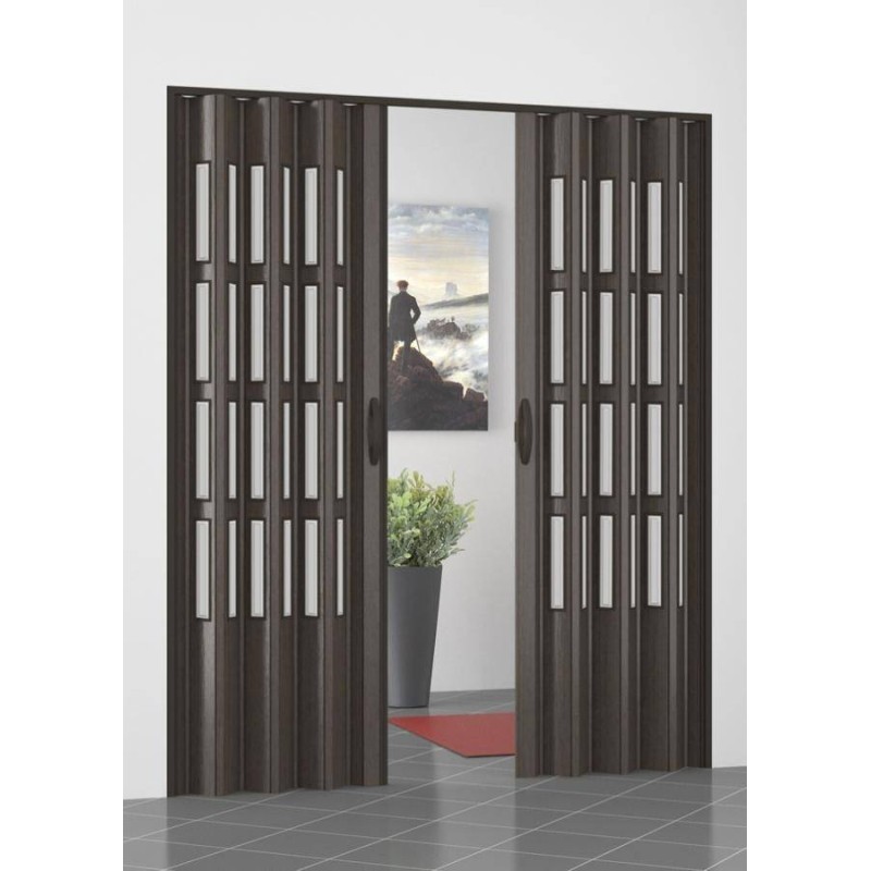 Porta a soffietto con vetri