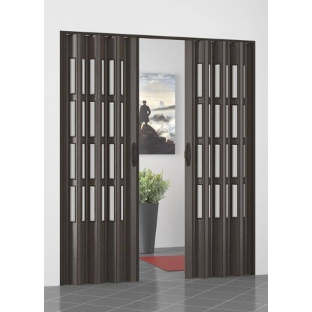 Porta a soffietto con vetri
