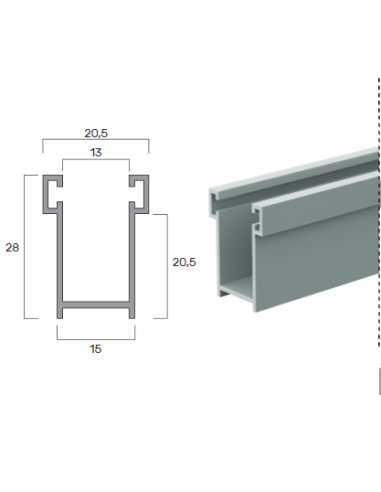 Guida A14 15X28mm