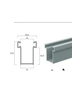 Guida in Alluminio A16- 16X27,5Mm | Portefaidate.it (000229)