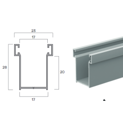 Guida in Alluminio A28- 17X28Mm | Portefaidate.it (000230)