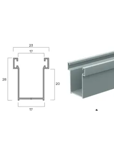 Guida in Alluminio A28- 17X28Mm | Portefaidate.it (000230)