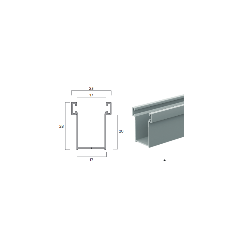 Guida in Alluminio A28- 17X28Mm | Portefaidate.it (000230)