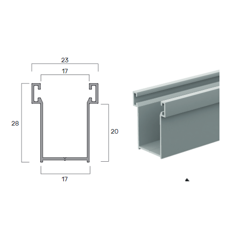 Guida in Alluminio A28- 17X28Mm | Portefaidate.it (000230)