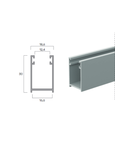 Guida in Alluminio A19-18,6X30Mm | Portefaidate.it (000232)