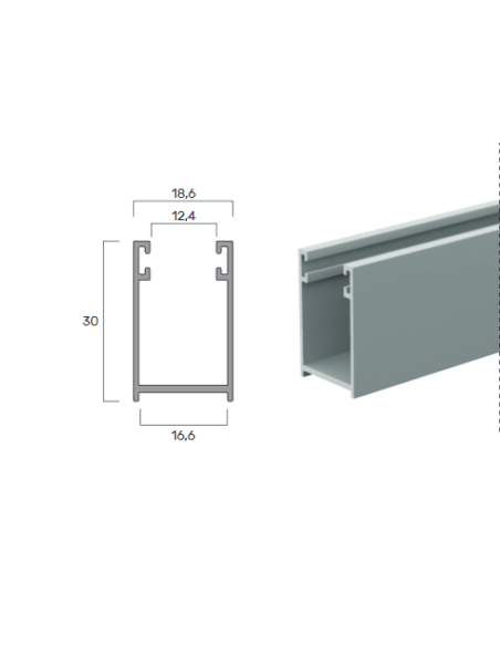 Guida in Alluminio A19-18,6X30Mm | Portefaidate.it (000232)