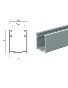 Guida in Alluminio A25-20X25Mm | Portefaidate.it (000233)