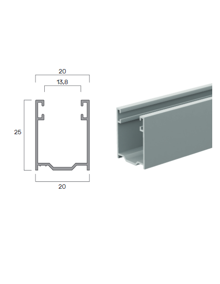 Guida in Alluminio A25-20X25Mm | Portefaidate.it (000233)