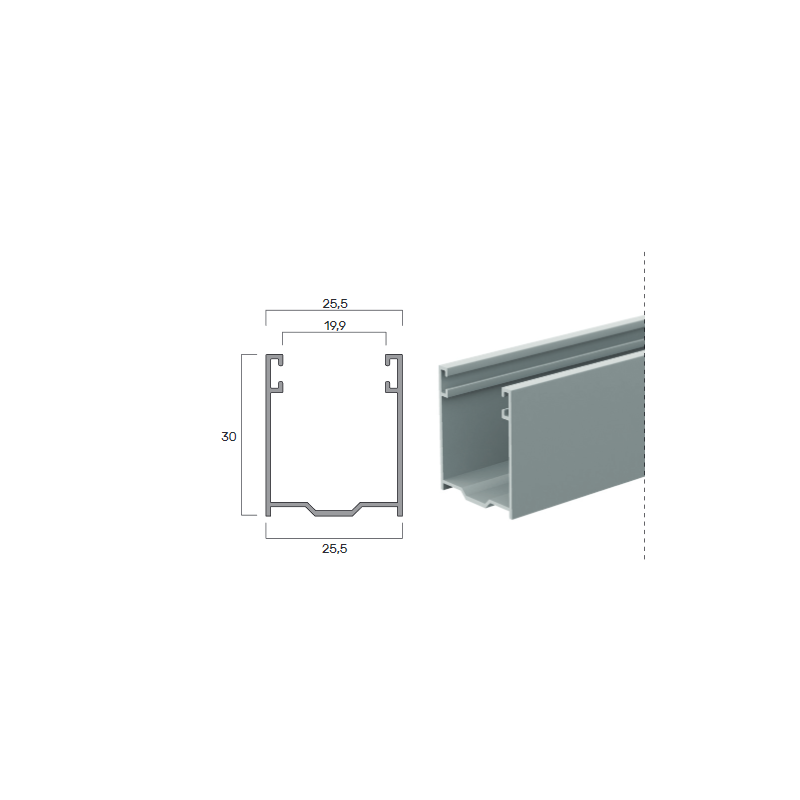 Guida in Alluminio A27- 25,5X30Mm | Portefaidate.it (000234)