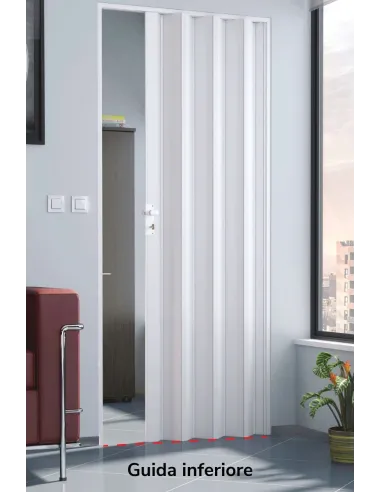 Porta a soffietto con guida inferiore