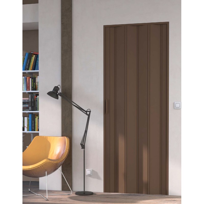 Porta a soffietto colore noce