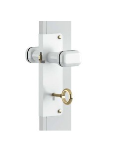 Serratura a chiave con pomolo col. bianco