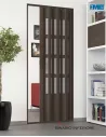 Porta a soffietto con vetrini e guida inferiore