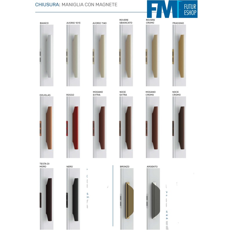 Porta a soffietto con vetrini e guida inferiore