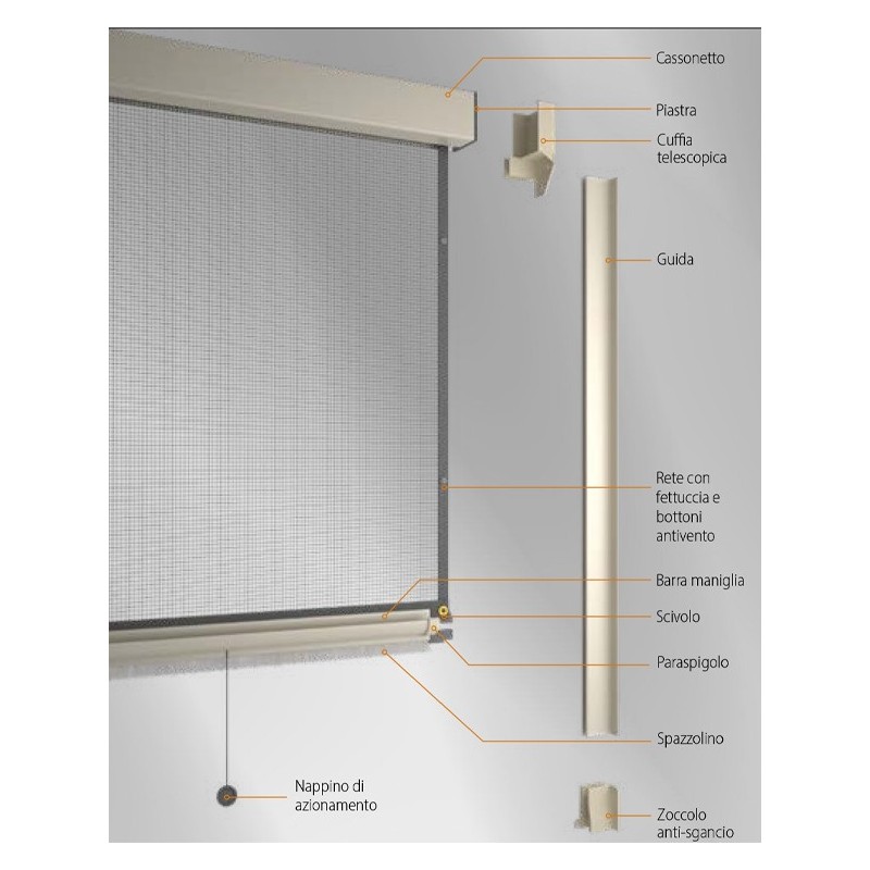 Zanzariera a Molla Bettio Alba Verticale personalizzabile Scopri i vantaggi esclusivi di portefaidate.it.